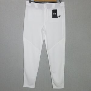 Under Armour Baseball Pants Youth YXL Tapered Fit White 100% Polyester Athletic